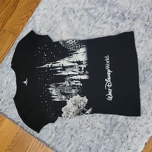 Walt Disney World Black Graphic Short Sleeve Shirt, Women's Size Small!